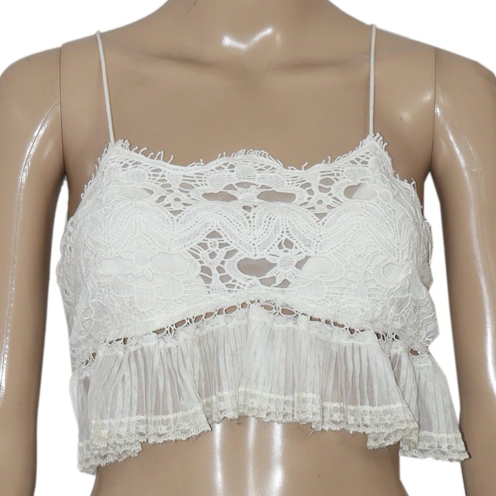 Free People Azami Backless Bralette Ruffle Brami Top L - Picture 5 of 6